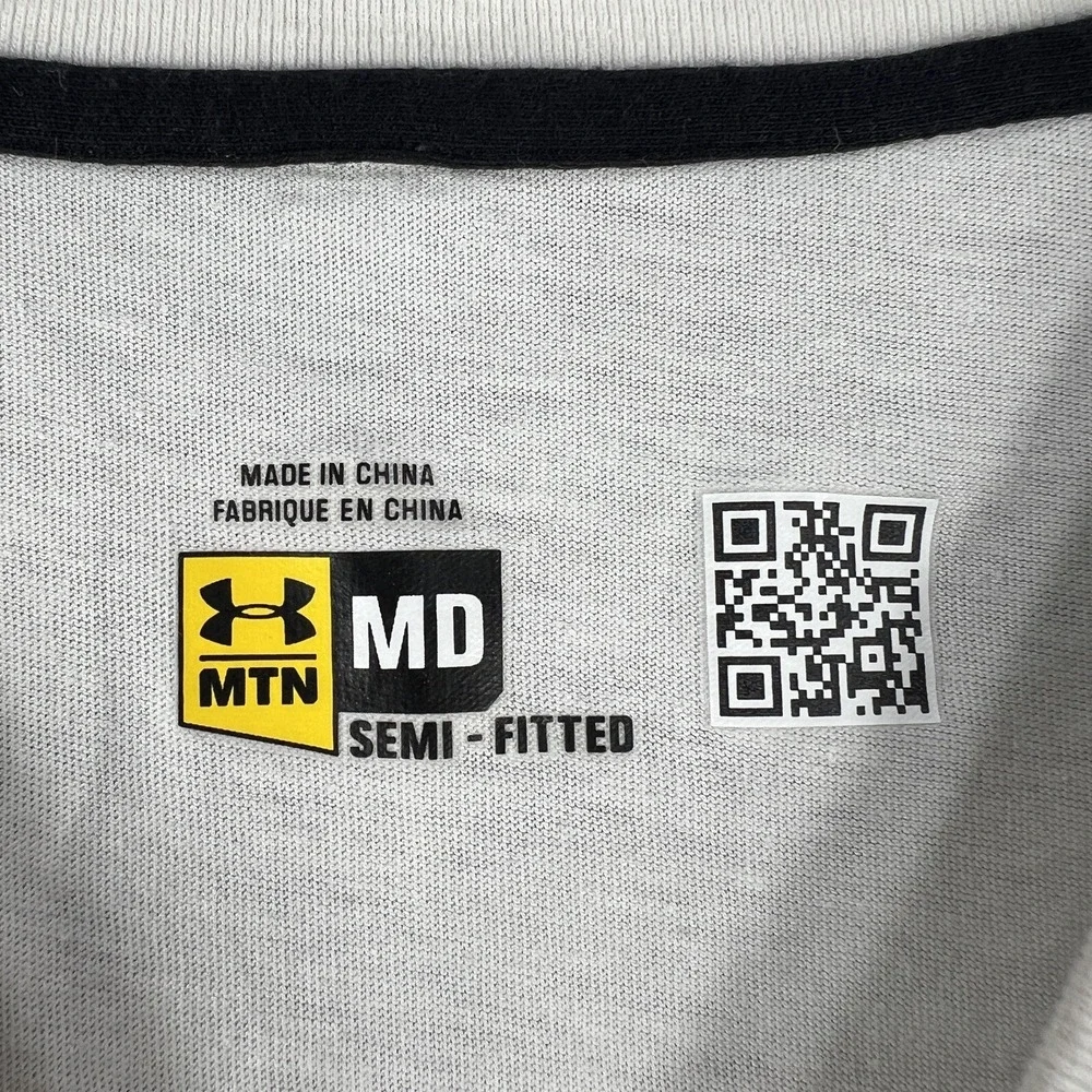 Under Armour Shirt Mens Medium White Mountain Semi Fitted‎ Short Sleeve